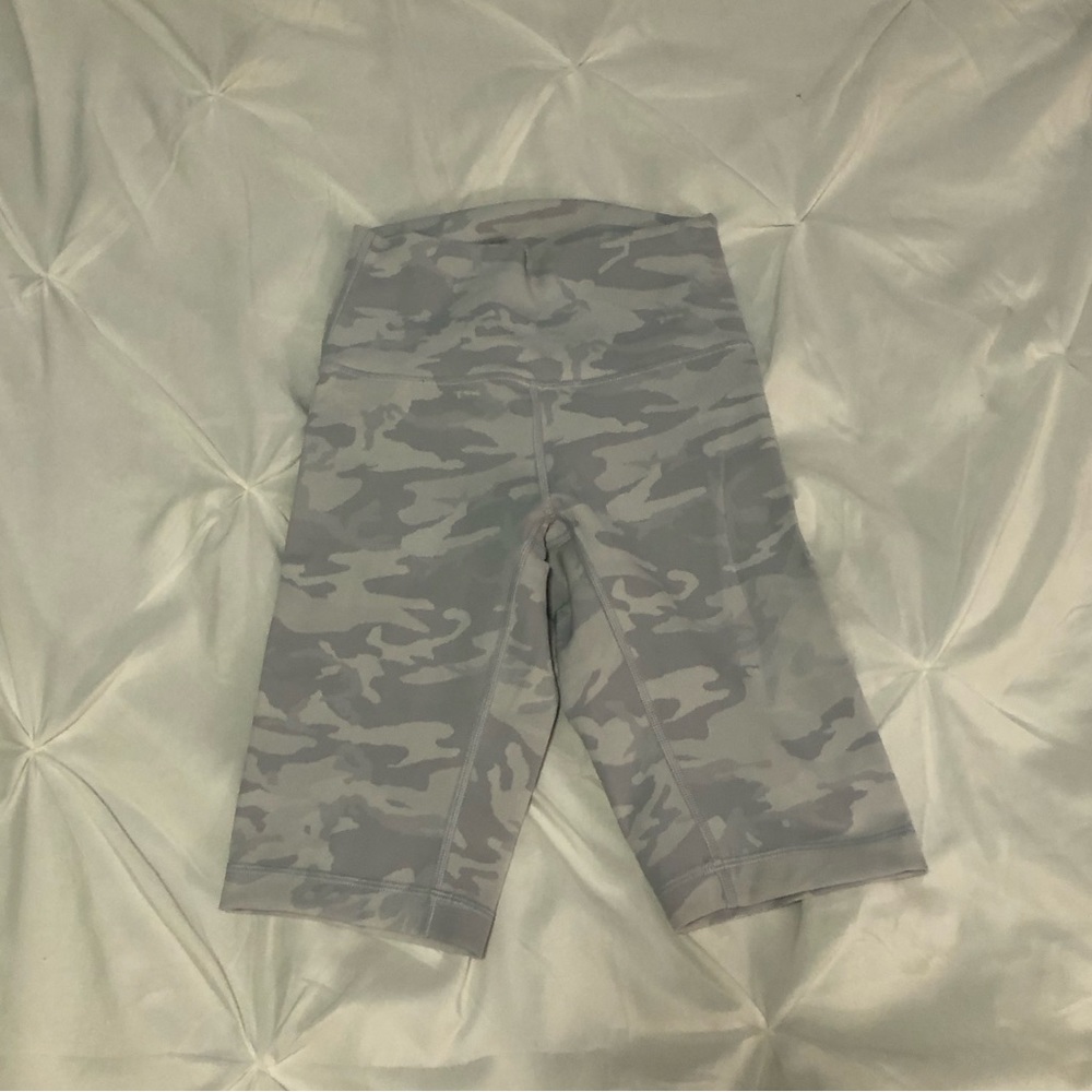 Lululemon white camo bike shorts